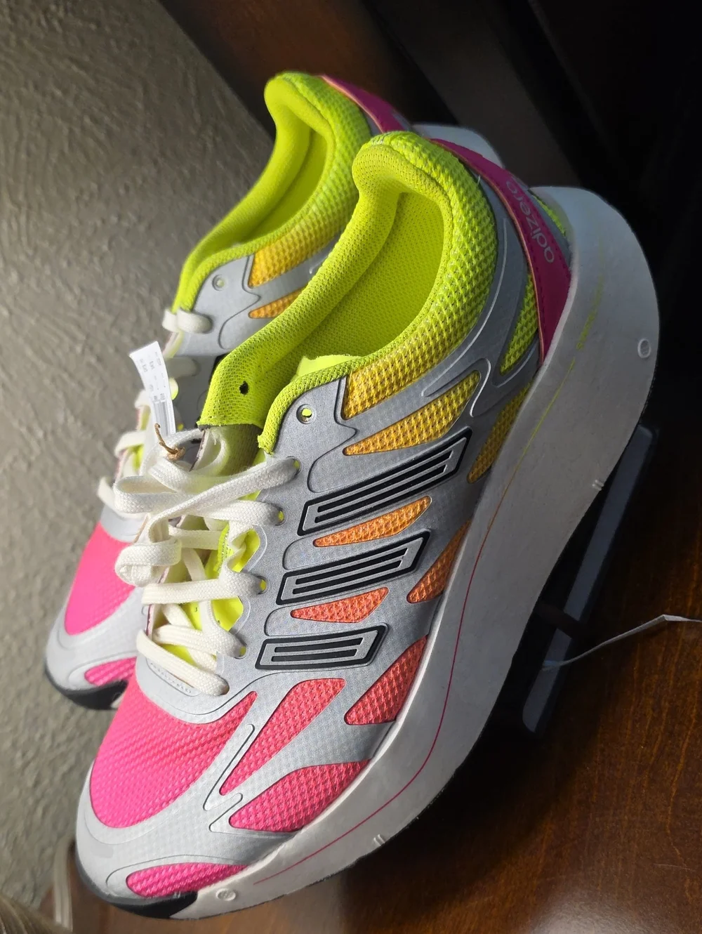 Adidas Adizero Aruku Women's Running Shoes - Pink & Neon Yellow 8.5W xtr Laces